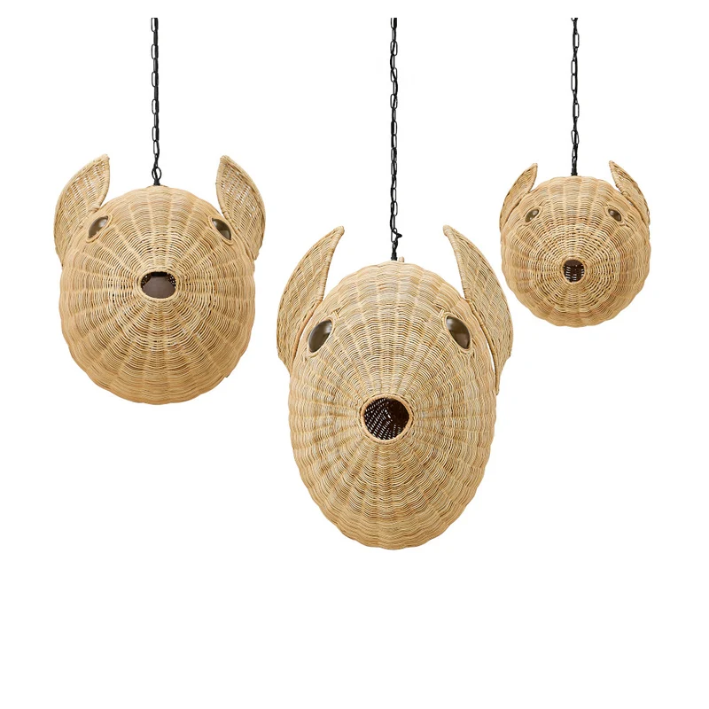 Hängeleuchte WICKER BLOW FISH, large