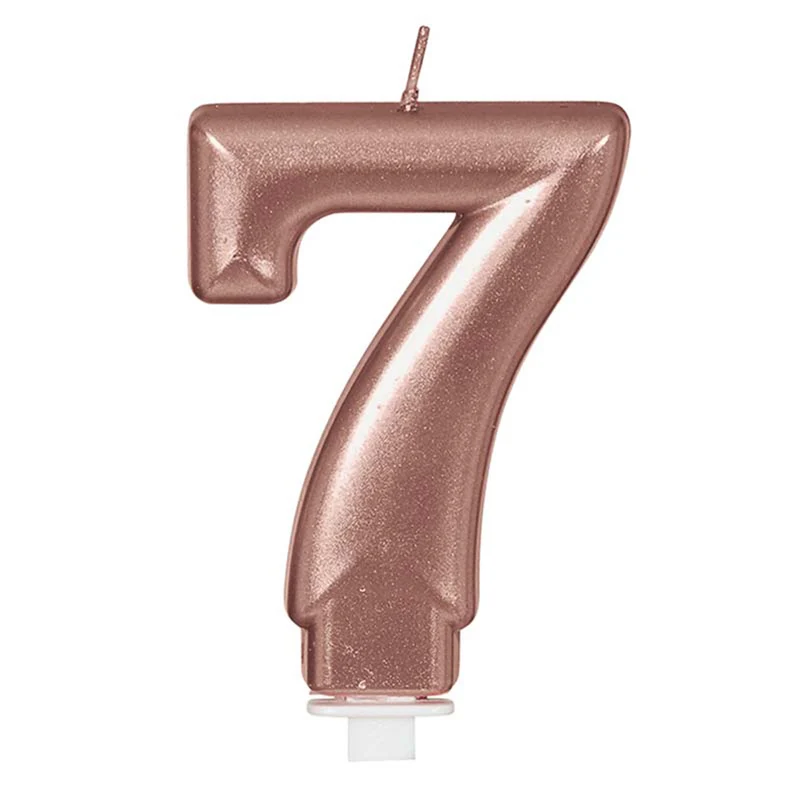 Zahlenkerze 7 Rosegold