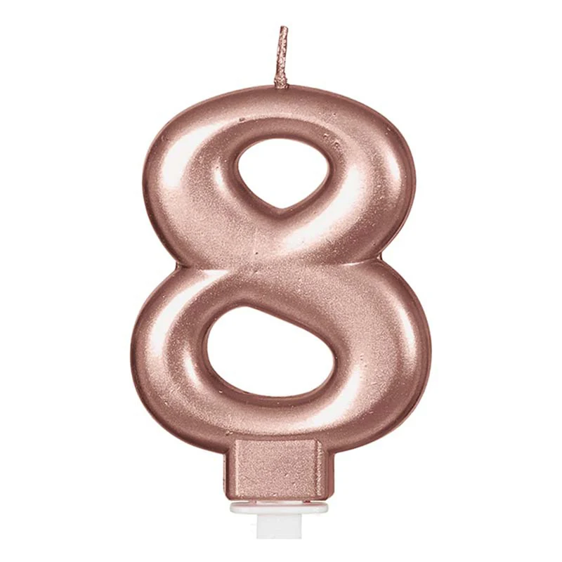 Zahlenkerze 8 Rosegold