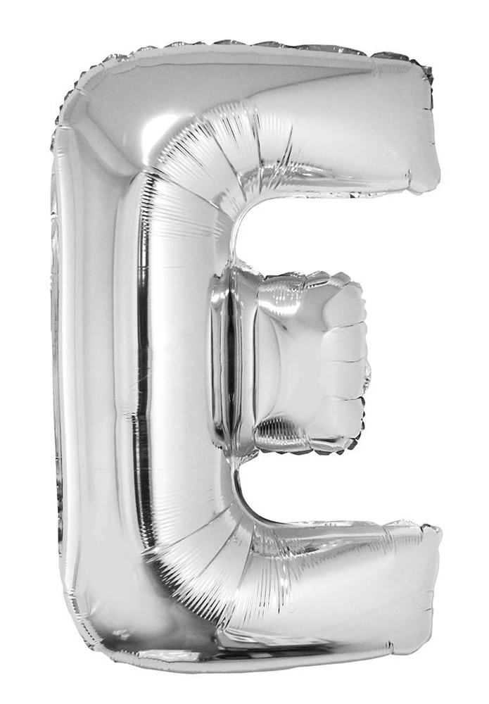 XXL Buchstaben Folienballon 100 cm - Silber Buchstabe E