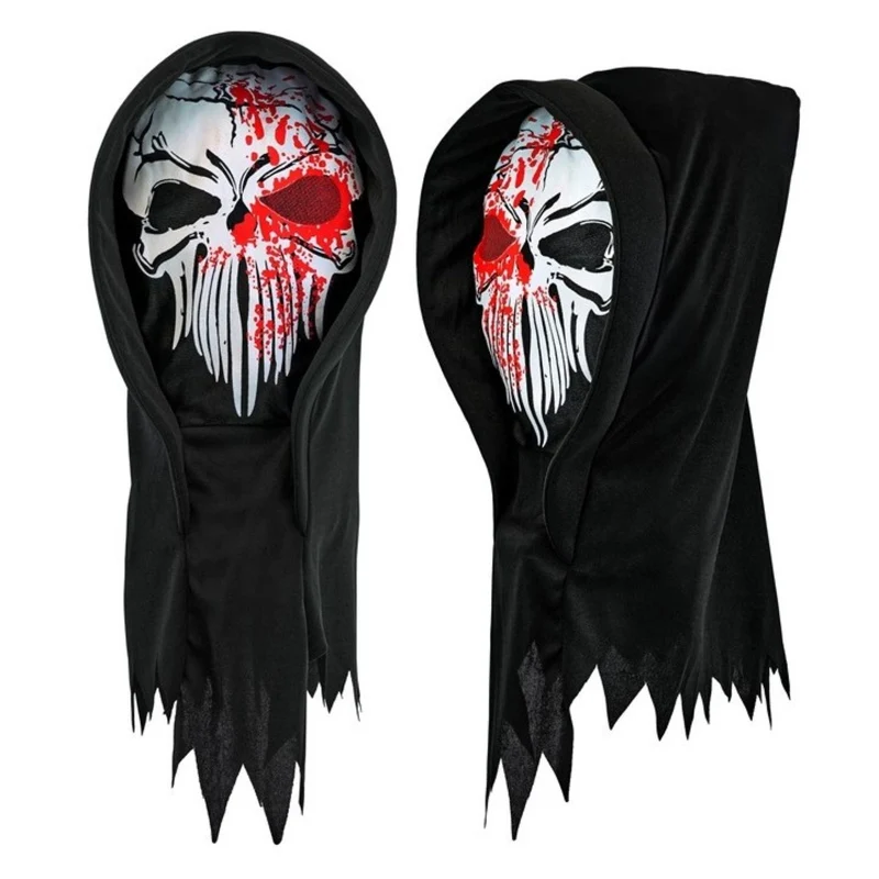 Maske Horror "Blutiger Sensemann mit Kapuze"