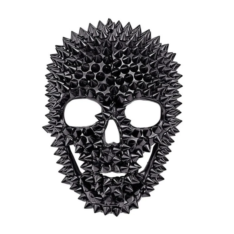 Maske Horror "Totenkopf mit Nieten" | Schwarz