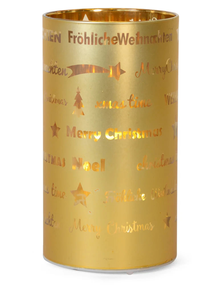 LED Windlicht Laterne Gold 16 cm | 27671