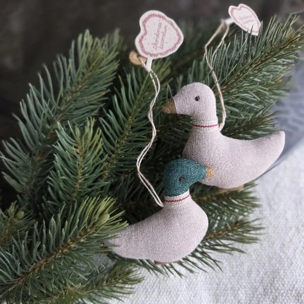Maileg ENTE sand Ornament ca. 7,5x6 cm Stoffanhänger Baumschmuck