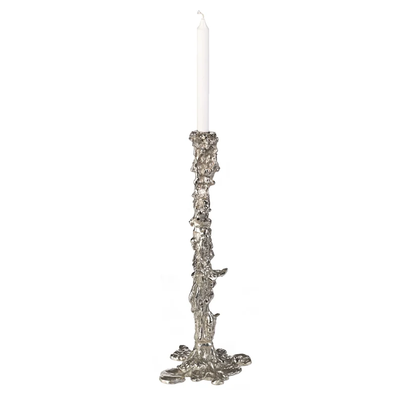 Kerzenleuchter DRIP XXL Candle Holder in silber, H50 cm