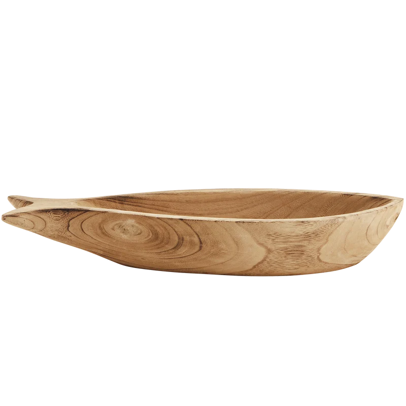 Holzschale FISCH XL ca. 54x18x9 cm Paulownia-Holz | Madam Stoltz
