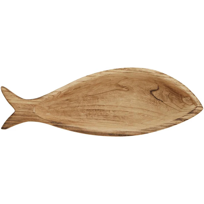 Holzschale FISCH XL ca. 54x18x9 cm Paulownia-Holz | Madam Stoltz