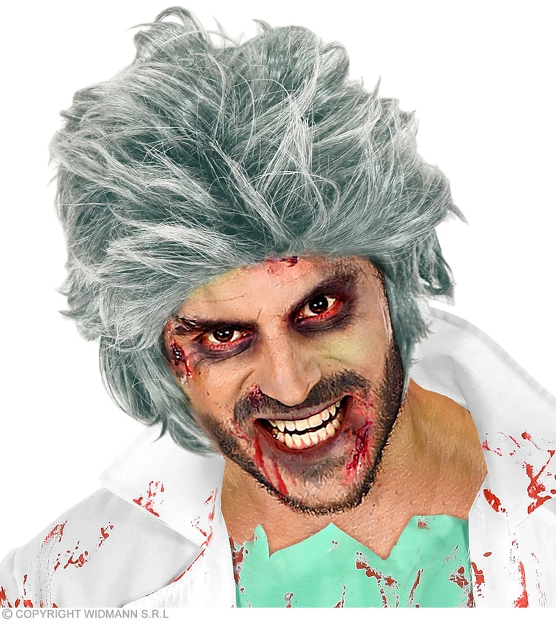 Herren Perücke "Zombie" in Polybag | Grau
