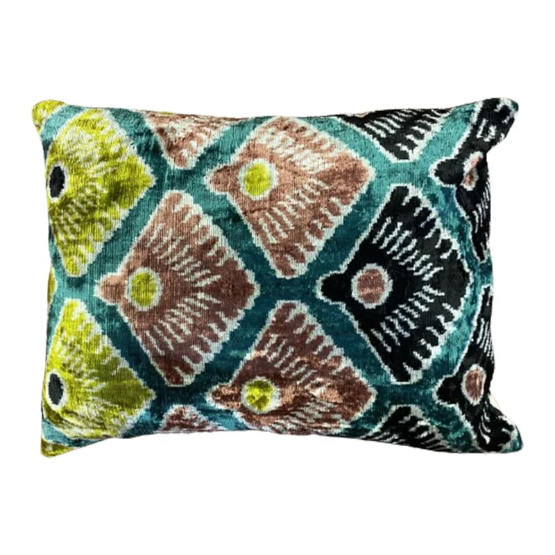 Kissen IKAT Exotik, Seidensamt 40x60cm