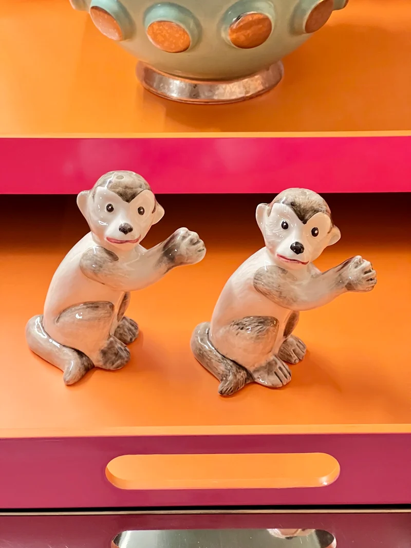 Salz- und Pfefferstreuer MONKEYS weiß
