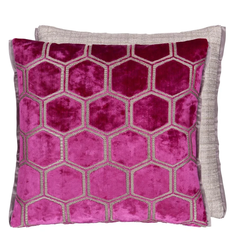 Kissen MANIPUR FUCHSIA Samt, 43 x 43 cm