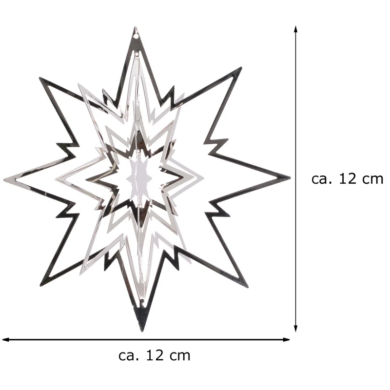 Riffelmacher Deko Stern zum Hängen 3D - Silber 12cm