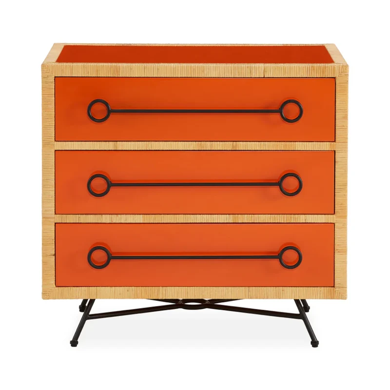 Kommode WELLINGTON, 3 Schubladen, orange