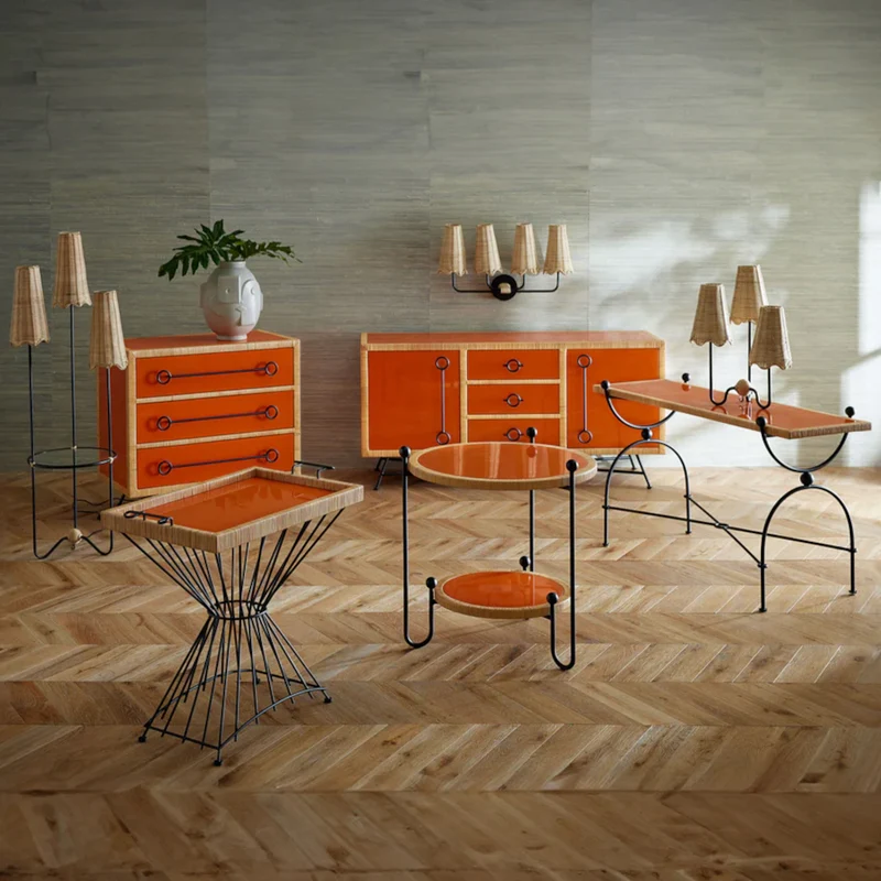 Kommode WELLINGTON, 3 Schubladen, orange