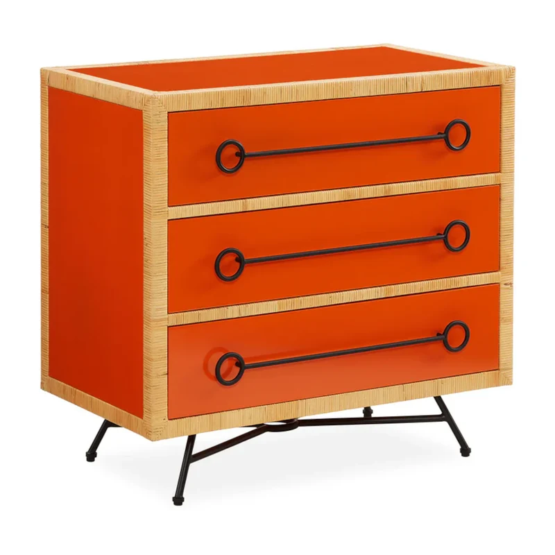 Kommode WELLINGTON, 3 Schubladen, orange