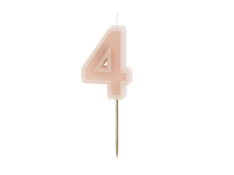 Zahlenkerze #4 | 6 cm Puderrosa