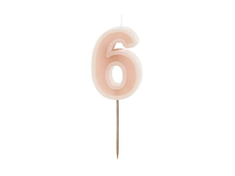 Zahlenkerze #6 | 6 cm Puderrosa