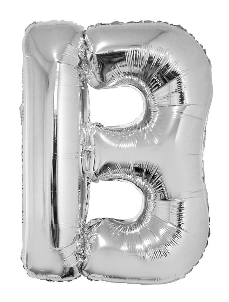 XXL Buchstaben Folienballon 100 cm - Silber Buchstabe B
