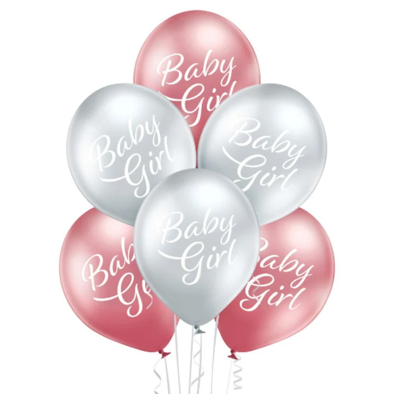 Luftballon Ø30cm Baby Girl | 6 Stück Babyparty Dekoration für Mädchen