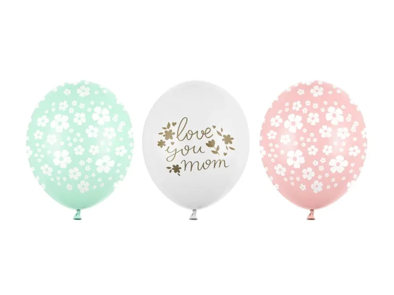 Luftballon Ø30cm "Love you mom" | 50 Stk.