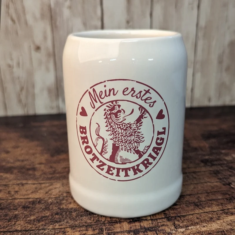 Kinderkrug "Mei erstes Brotzeitkriagl" pink