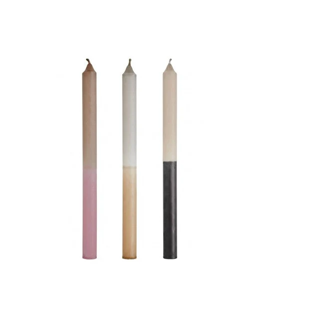 Kerzen-Vorteils-3er-Set TWO TONE DIP DYE CANDLES ca. 29,5 cm