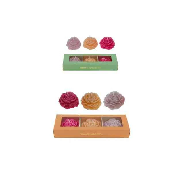 Blütenkerzen Vorteils-Bundle PEONY BLÜTENZAUBER 2x3er Packung groß und klein