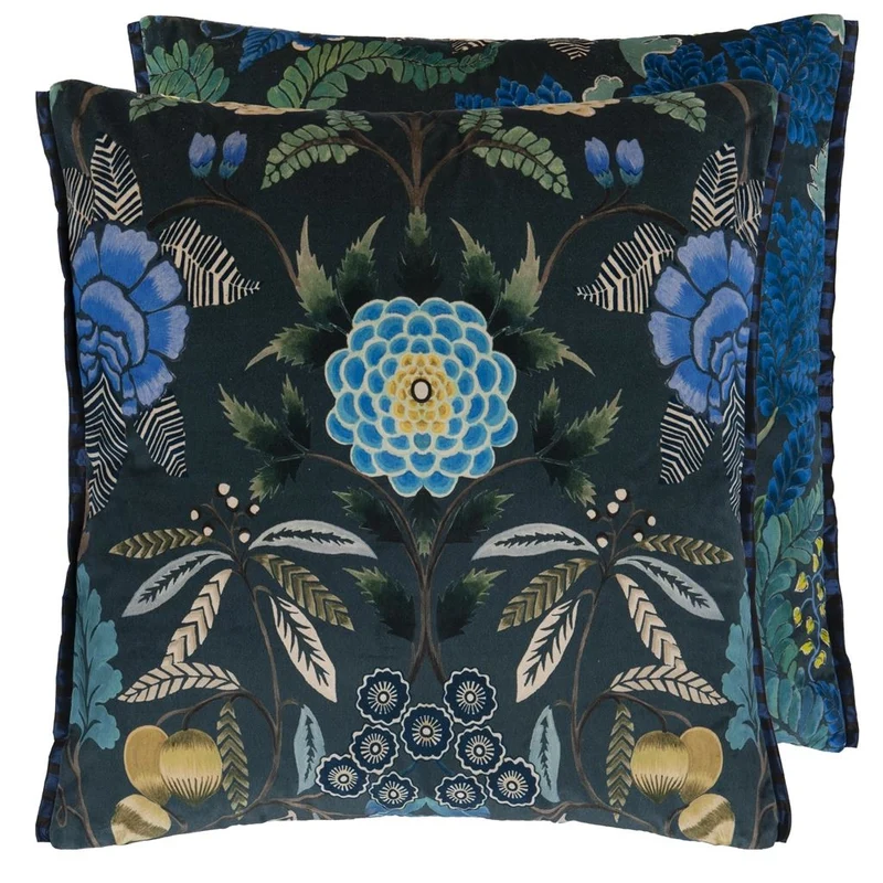 Kissen BROCART DECORATIF VELOURS INDIGO Samt, 55 x 55 cm
