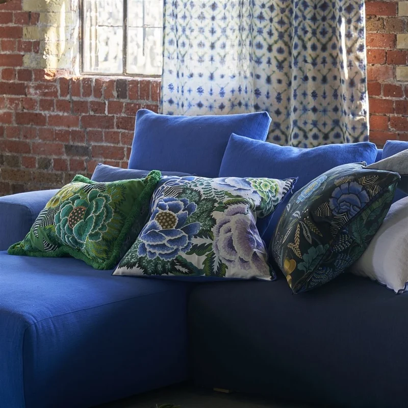 Kissen BROCART DECORATIF VELOURS INDIGO Samt, 55 x 55 cm