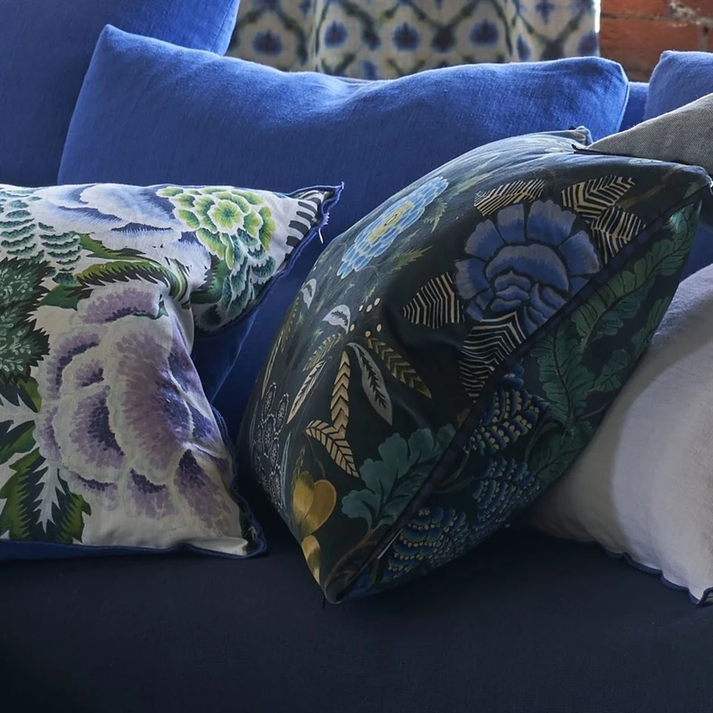 Kissen BROCART DECORATIF VELOURS INDIGO Samt, 55 x 55 cm