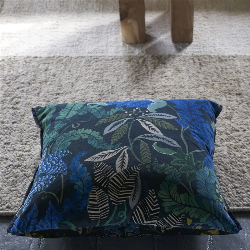 Kissen BROCART DECORATIF VELOURS INDIGO Samt, 55 x 55 cm