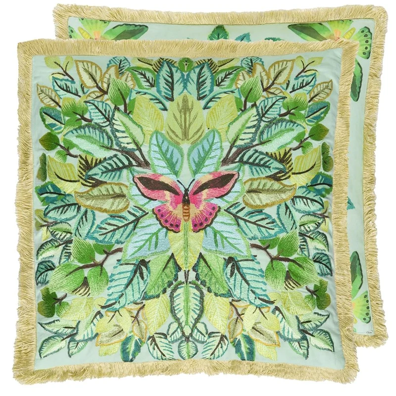 Kissen CELASTRINA EMBROIDERED TURQUOISE, 55 x 55 cm