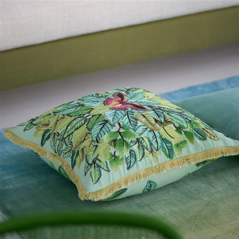 Kissen CELASTRINA EMBROIDERED TURQUOISE, 55 x 55 cm