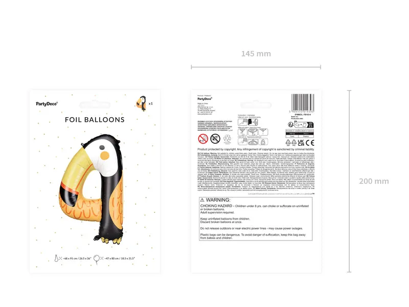 XXL Zahlen Folienballon 91 cm | #4 Tukan