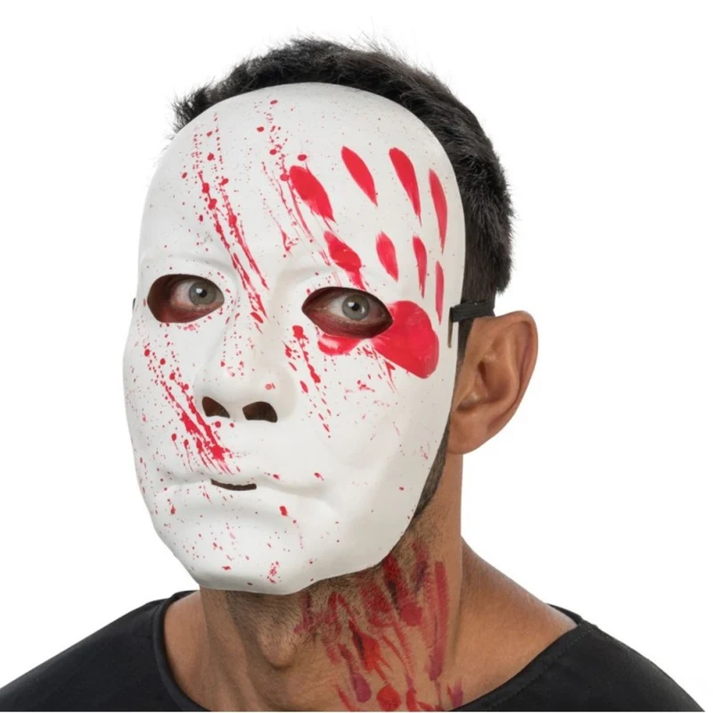 Halloween Maske "mit Blutflecken" | Weiß