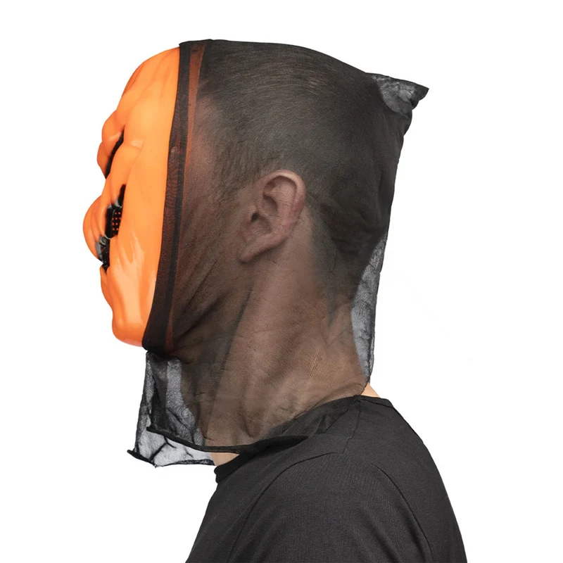Halloween Maske "Kürbis mit Kapuze" | Orange Schwarz
