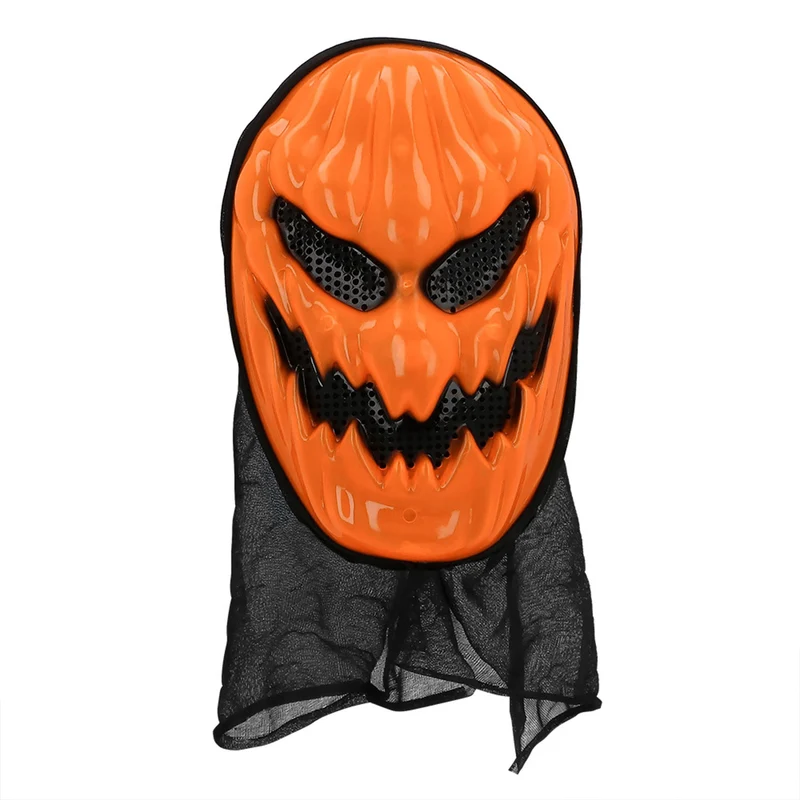 Halloween Maske "Kürbis mit Kapuze" | Orange Schwarz