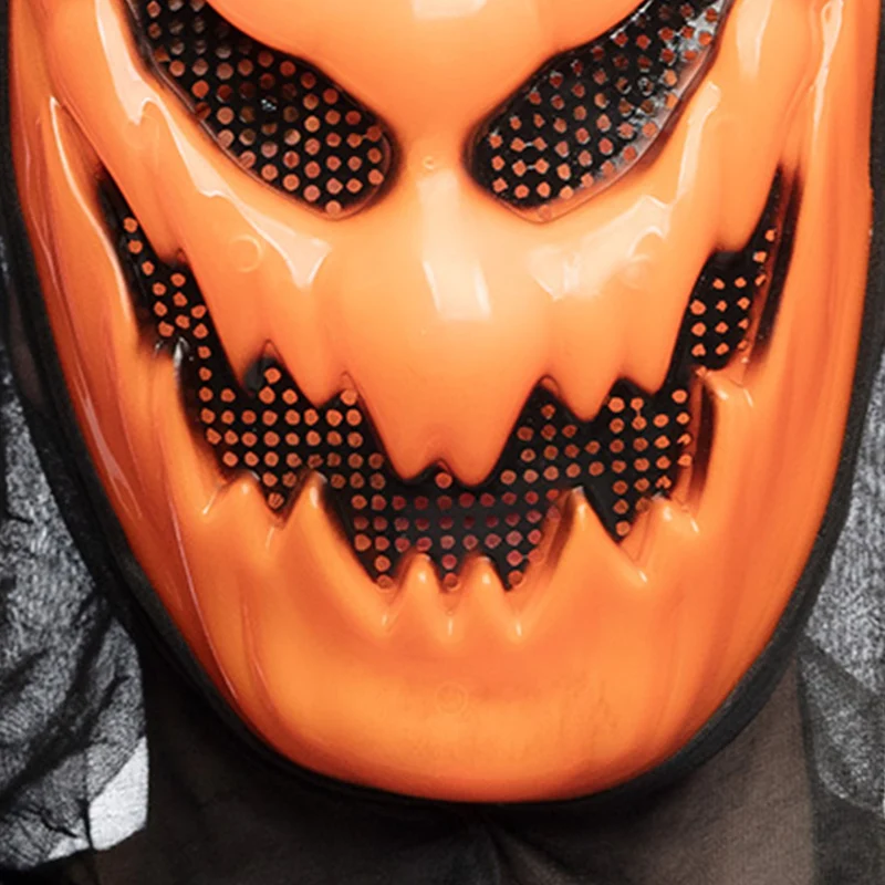 Halloween Maske "Kürbis mit Kapuze" | Orange Schwarz