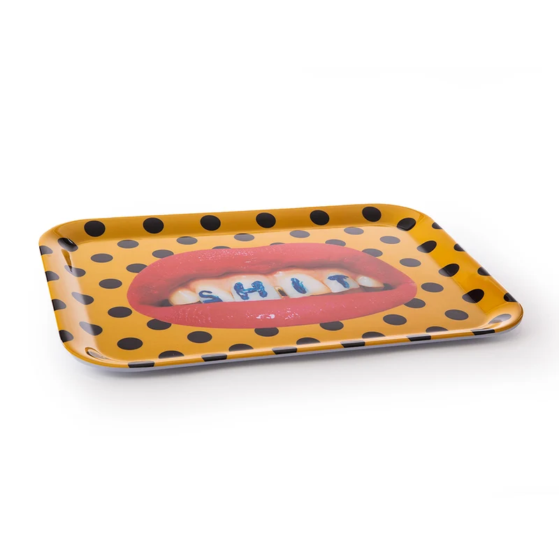 Tablett SHIT eckig 32x43,5x2cm gelb,schwarz