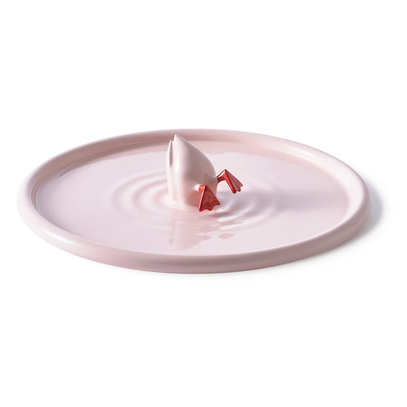 Keramikteller DIVING DUCK Plate hellrosa