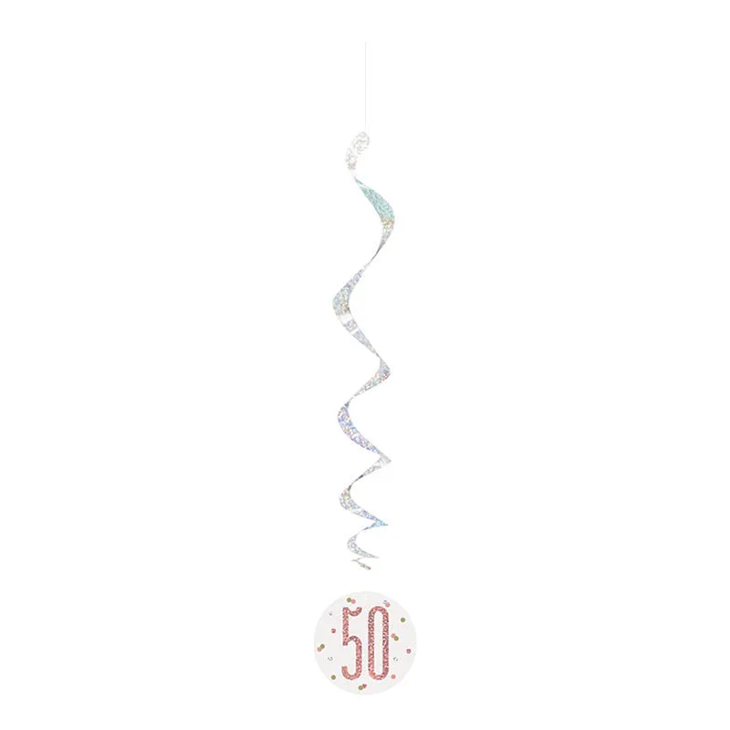 Hängedeko Swirl HB Glitz 6Stk./81cm Rosegold #50