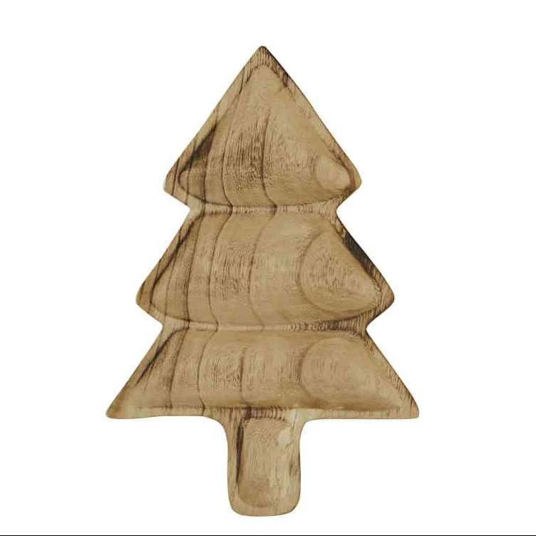 Holzschale Weihnachtsbaum XMAS ca. 41x27x3 cm Paulownia | Madam Stoltz