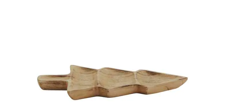 Holzschale Weihnachtsbaum XMAS ca. 41x27x3 cm Paulownia | Madam Stoltz