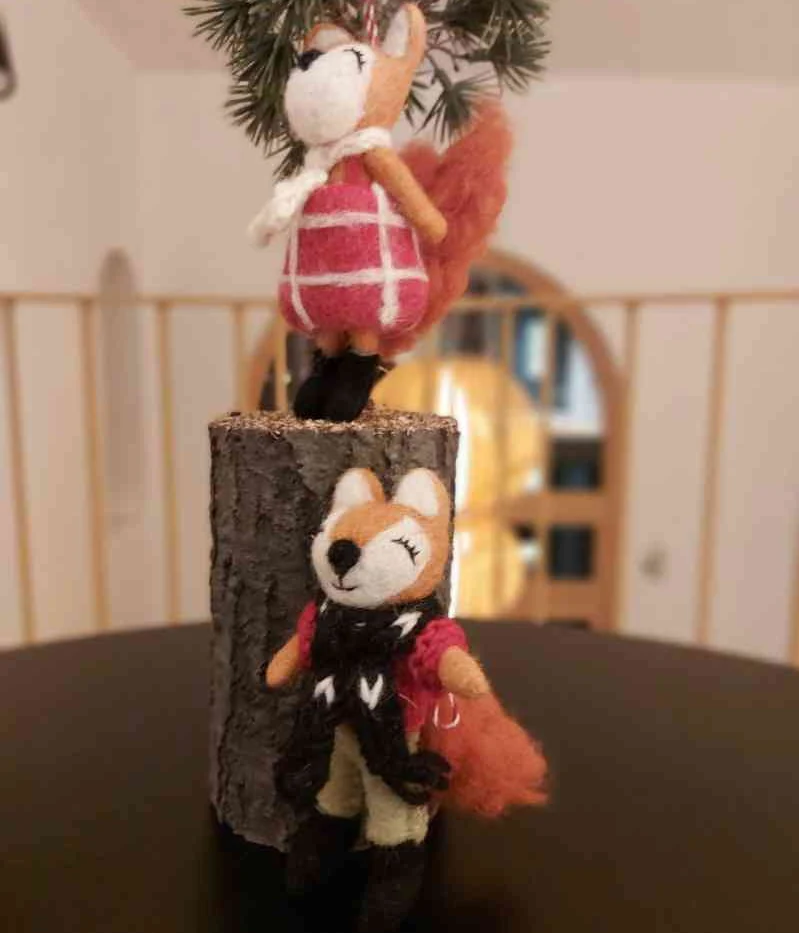 Filzanhänger MS. FUCHS ☆ aus Lammwolle ca. 13,5 cm Dekoanhänger