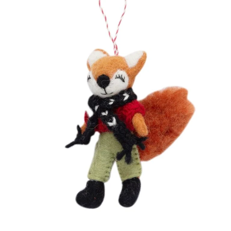 Filzanhänger MR. FUCHS ☆ aus Lammwolle ca. 13,5 cm Dekoanhänger