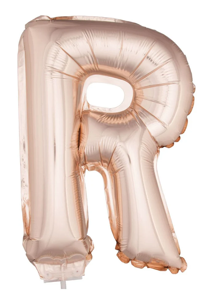 Buchstaben Folienballon mit Stab 41 cm - Roségold Buchstabe R