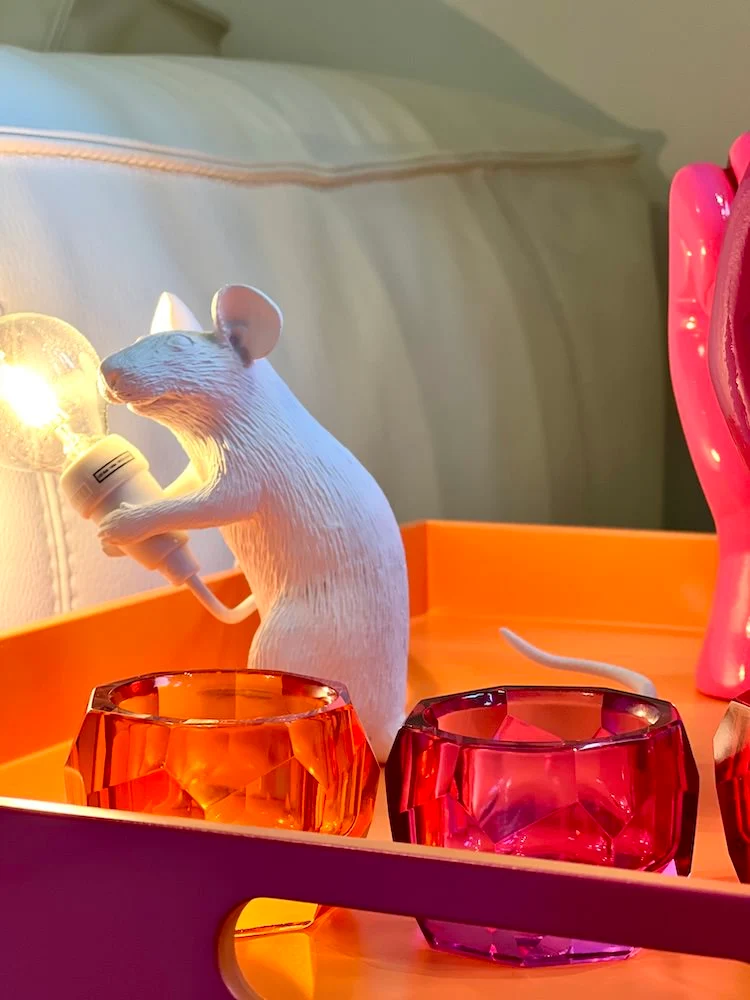 Tischlampe MOUSE stehend-weiß 5x15x12,5cm mit USB