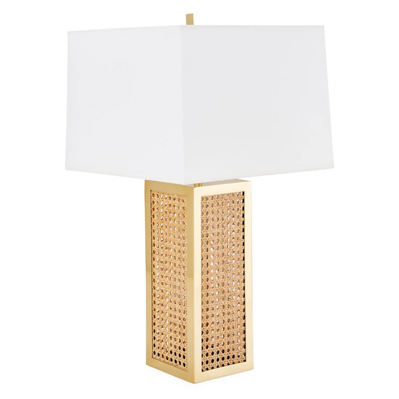 Tischlampe aus Messing 'BELLPORT TABLE LAMP' gold/weiss