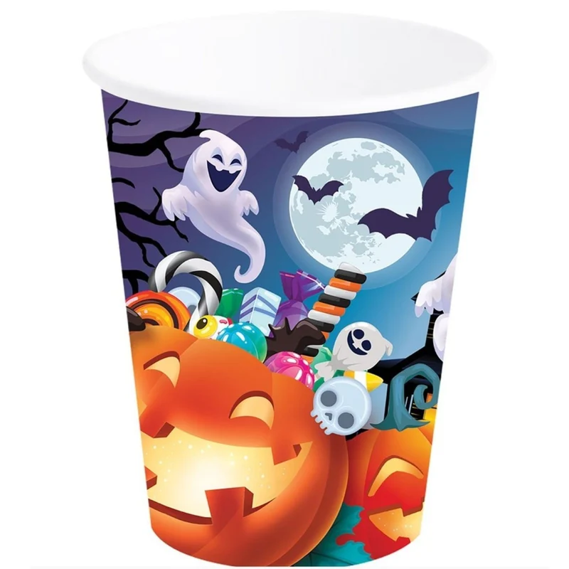 Halloween "Geister & Kürbisse" | Pappbecher 240ml/6Stk.