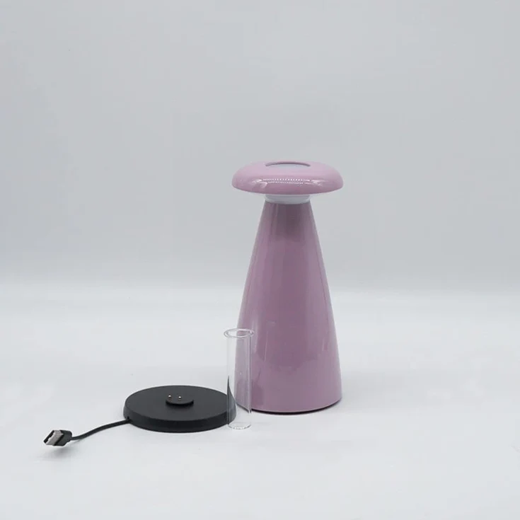 Tischleuchte NOVA 3‑in-1 ca. 21 cm Lampe, Vase, Raumduftbehälter Akku wiederaufladbar | rosa